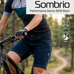 Sombrio Cartel Cycling Shorts Blue Size Medium W 15-16" R 8" I 7"